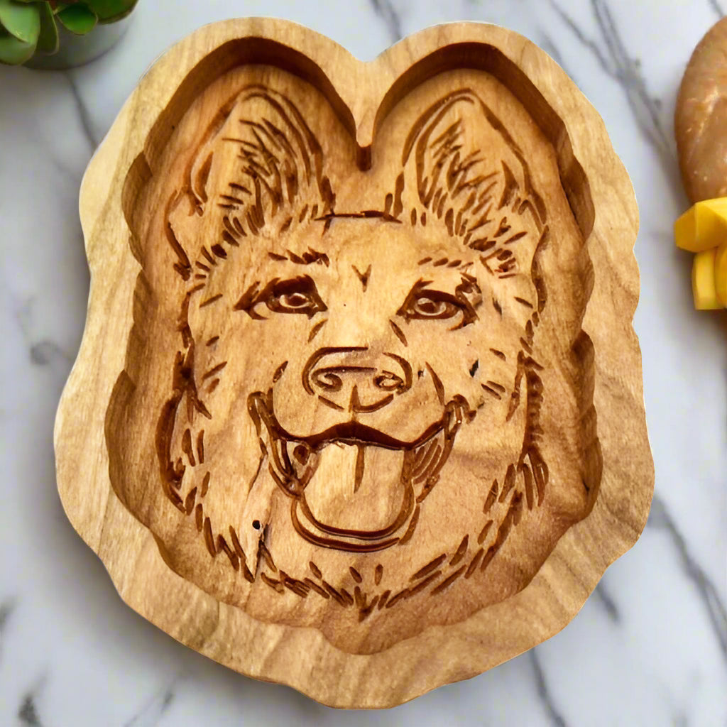 German Shepard wood catch all tray