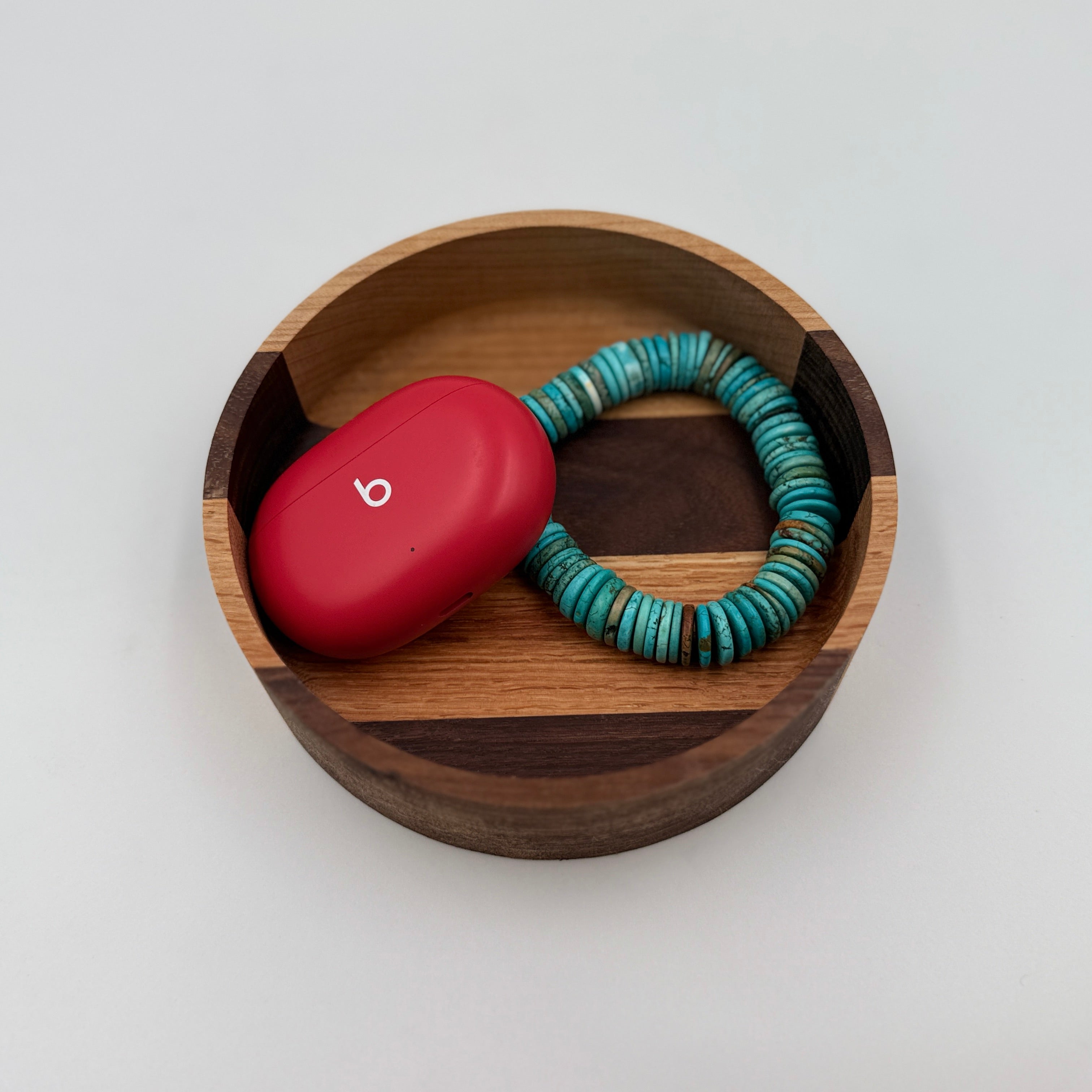 Small Round Walnut and Oak bowl