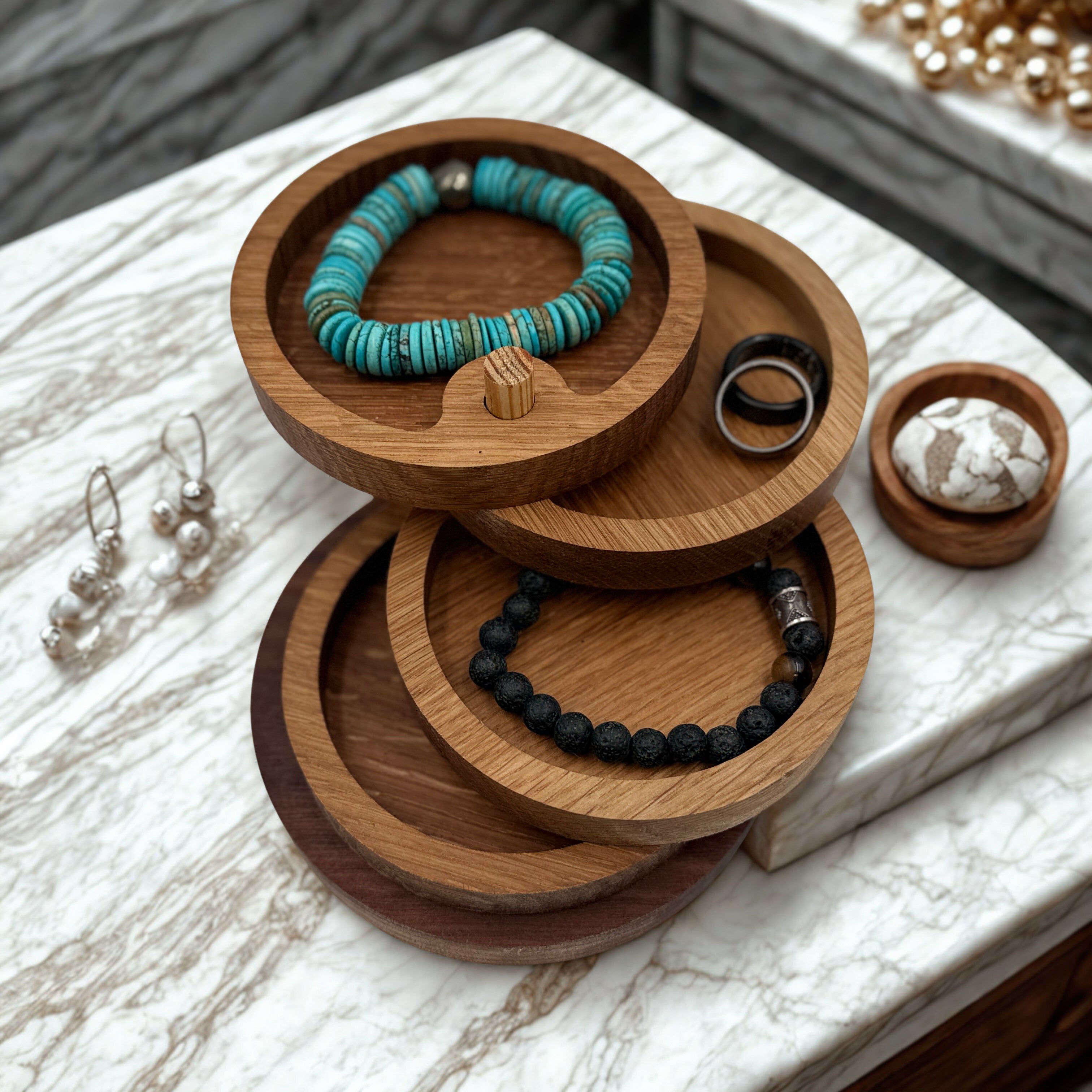 Stacking Wooden Jewelry Organizer - NW Timber Studio