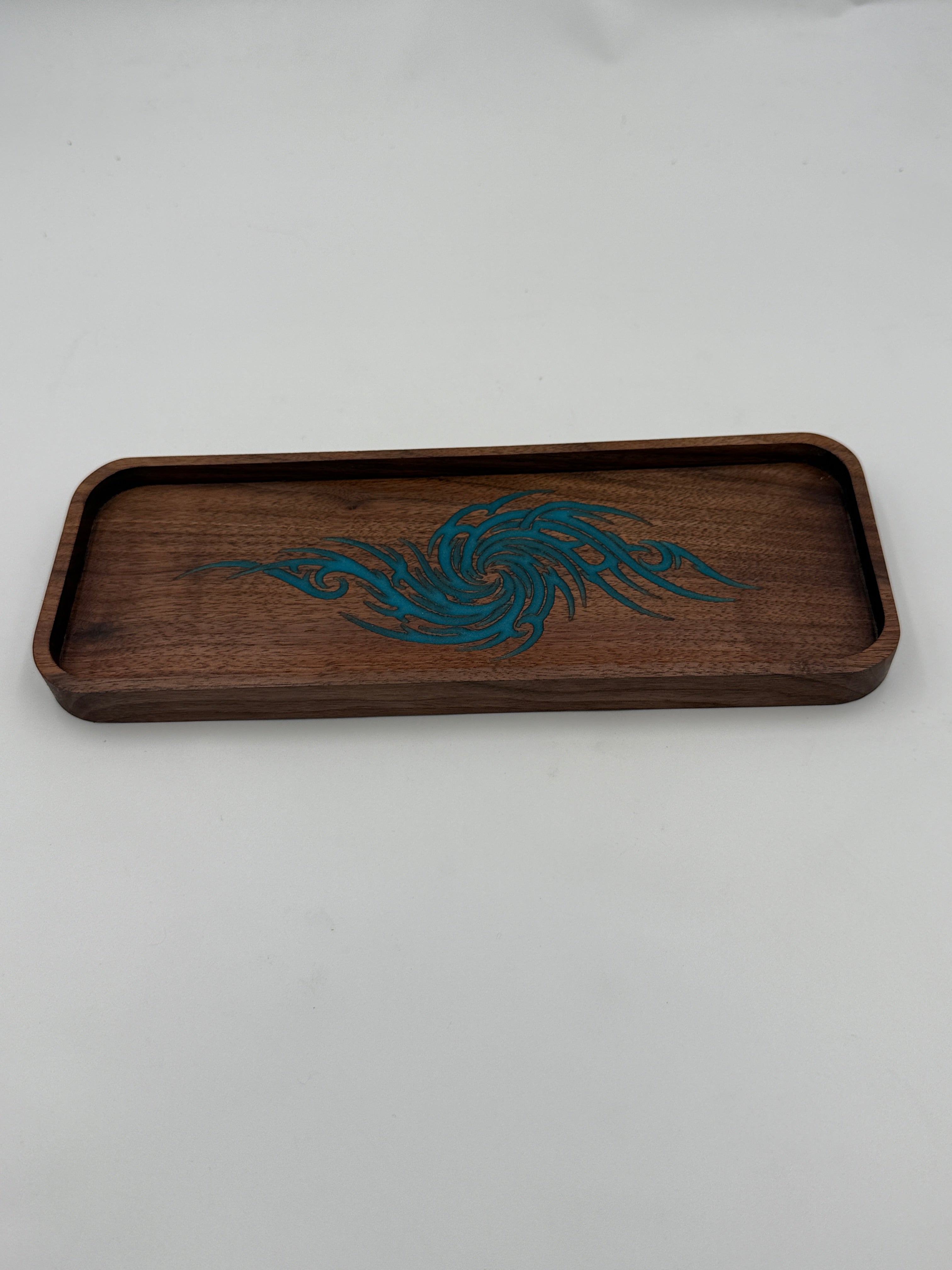 Black Walnut & Turquoise Resin Catch-All Tray