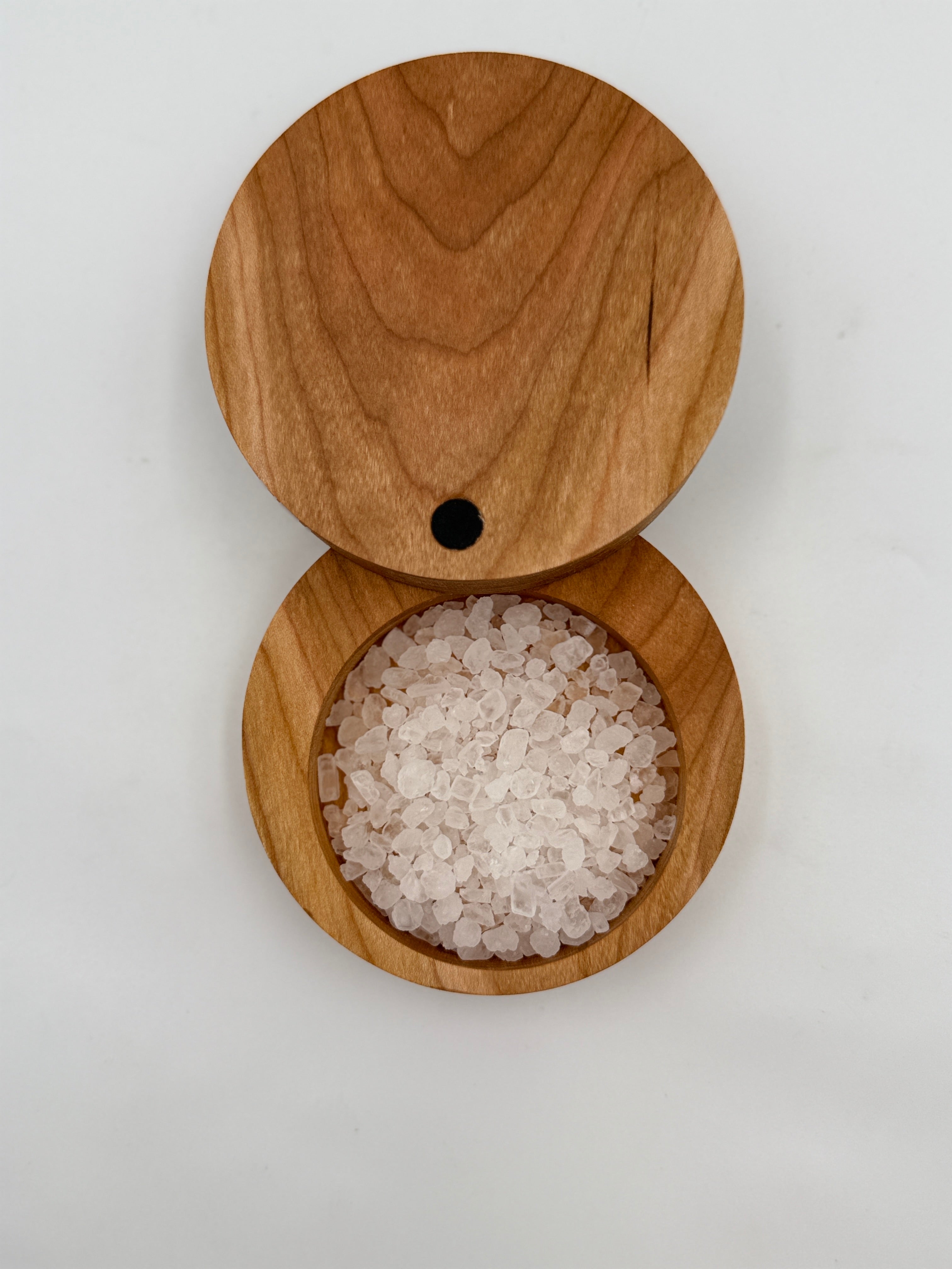 Cherry Wood Salt Holder with Black Walnut Pin