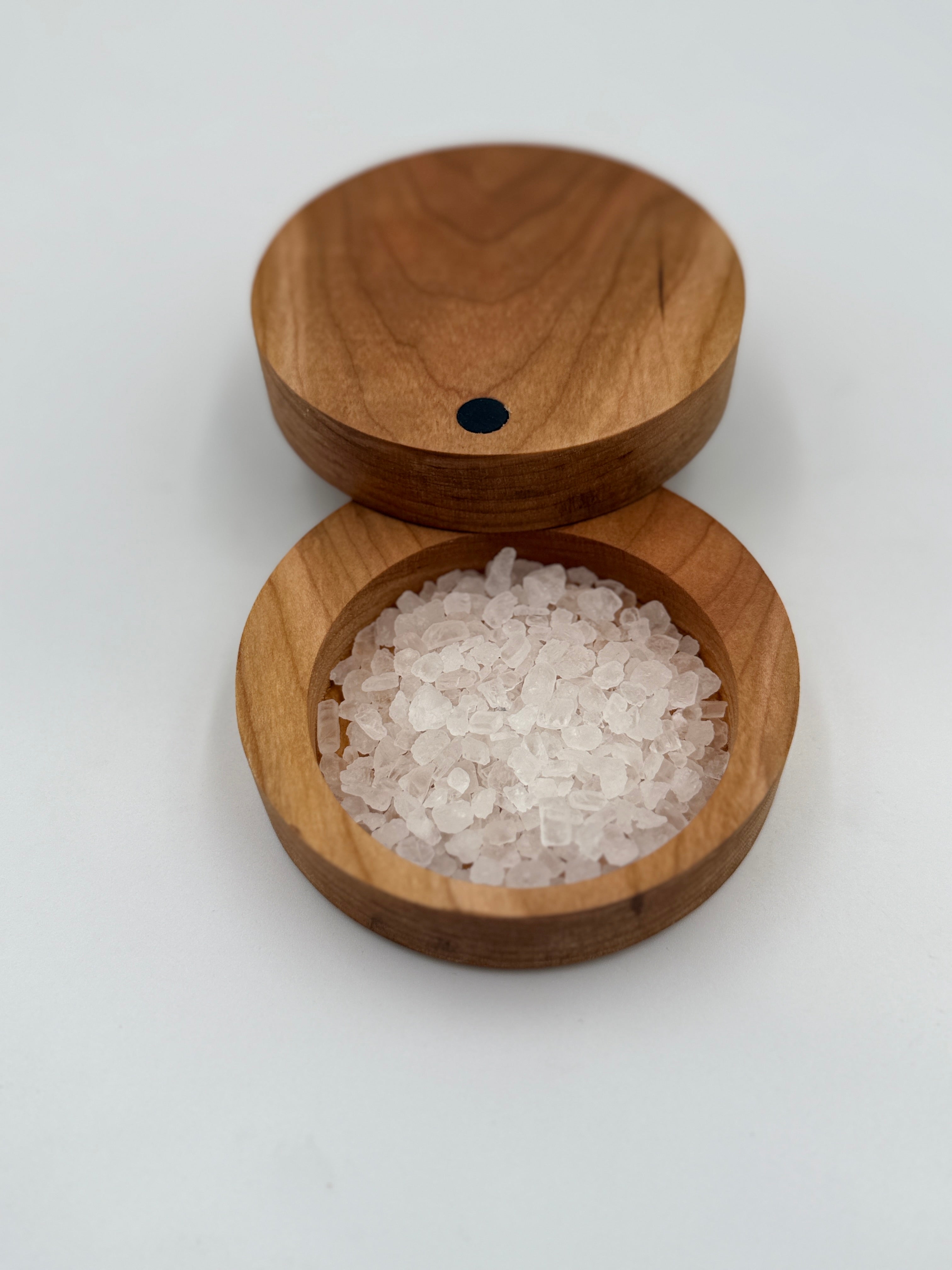 Cherry Wood Salt Holder with Black Walnut Pin