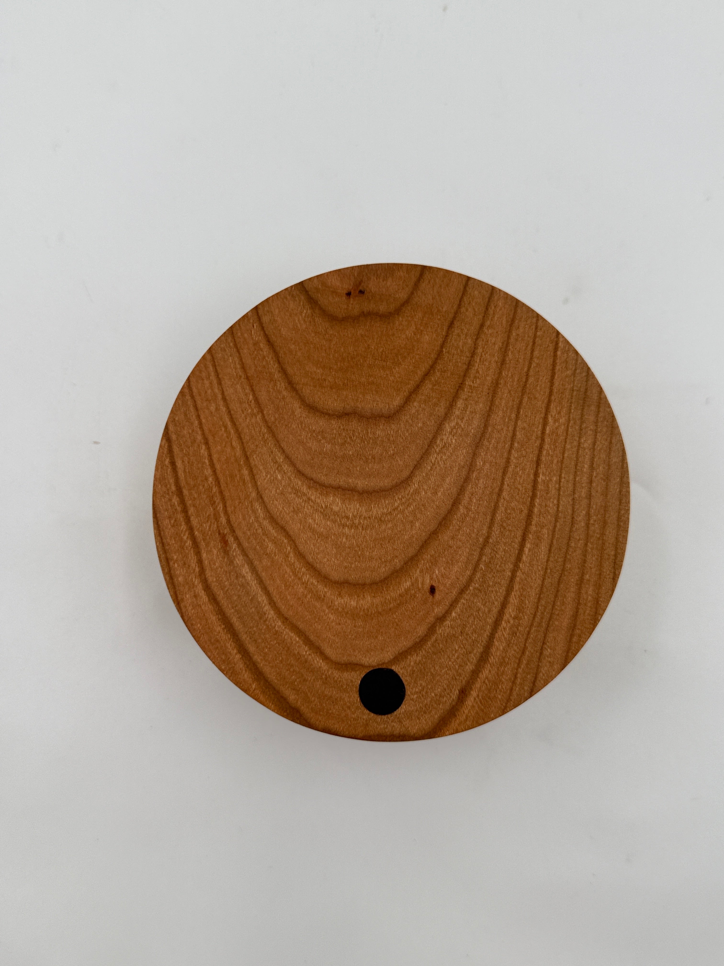 Cherry Wood Salt Holder with Black Walnut Pin