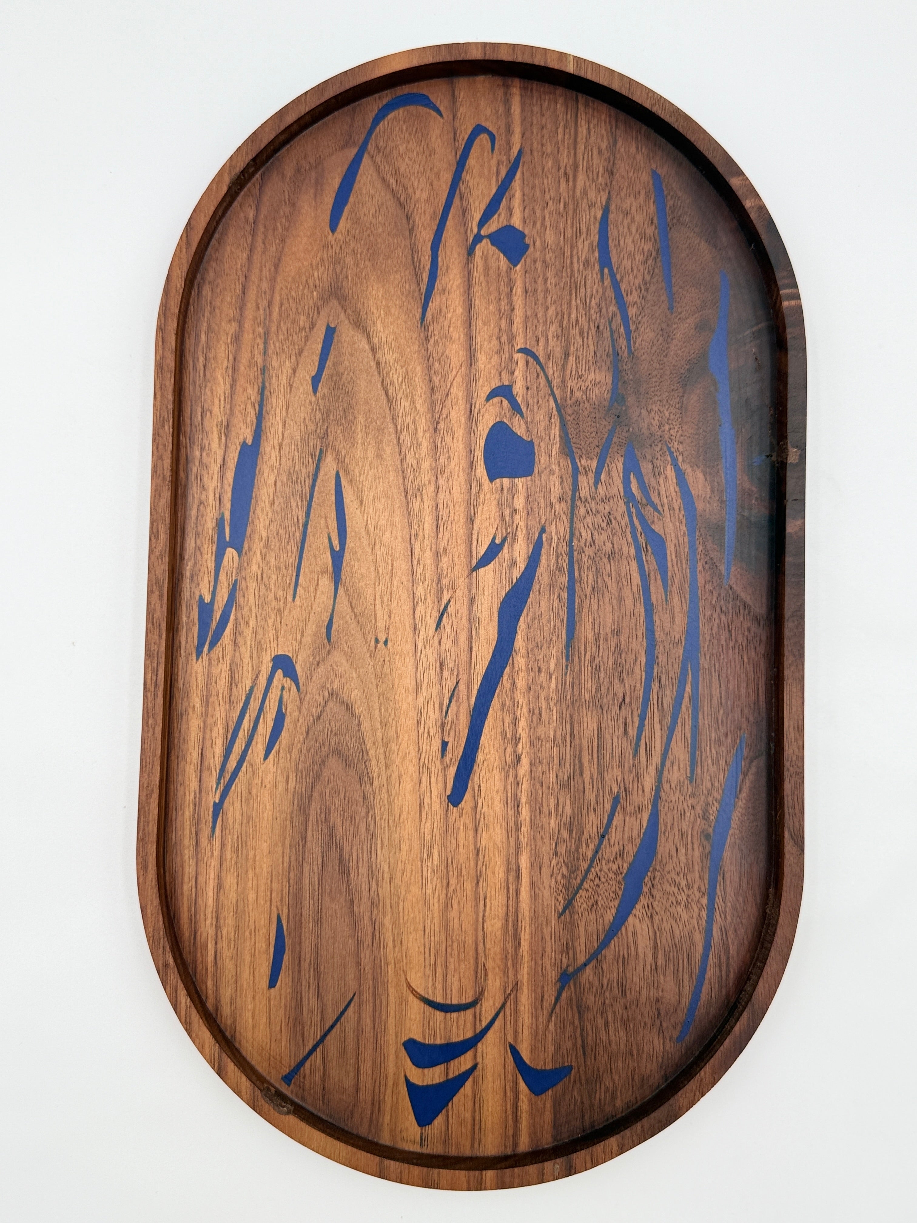 Black Walnut & Blue Resin Catch-All Tray