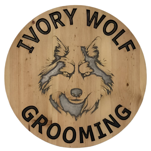 Ivory Wolf Grooming Custom sign