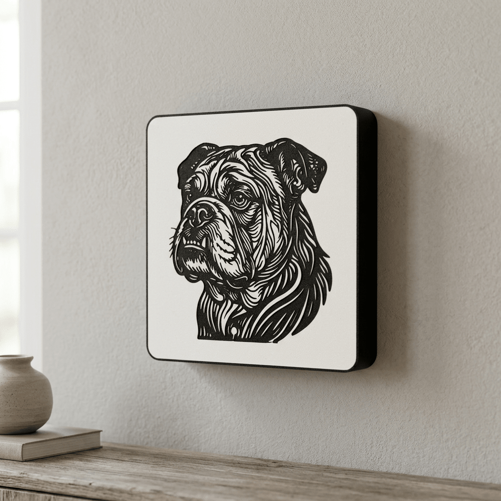 Bulldog Wall Art - NW Timber Studio