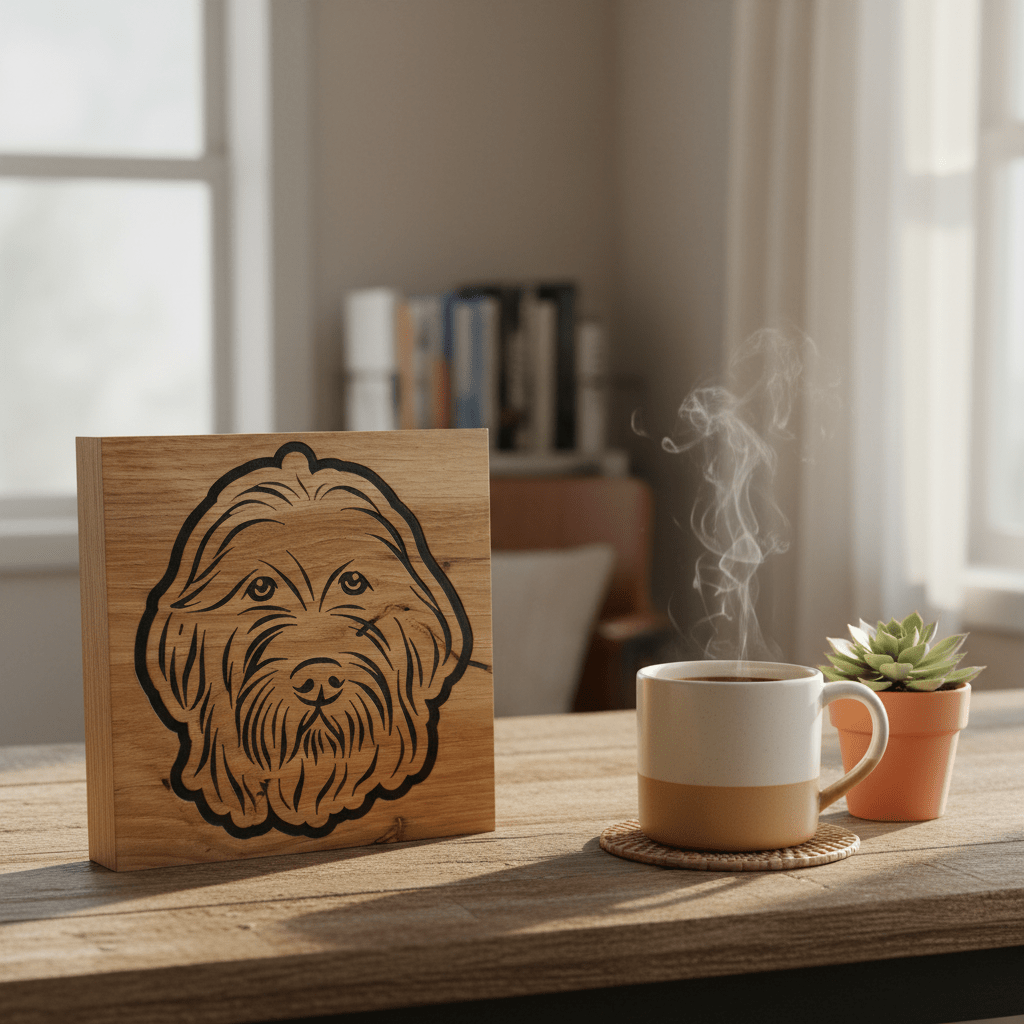 Golden Doodle Desk/Wall Art - NW Timber Studio