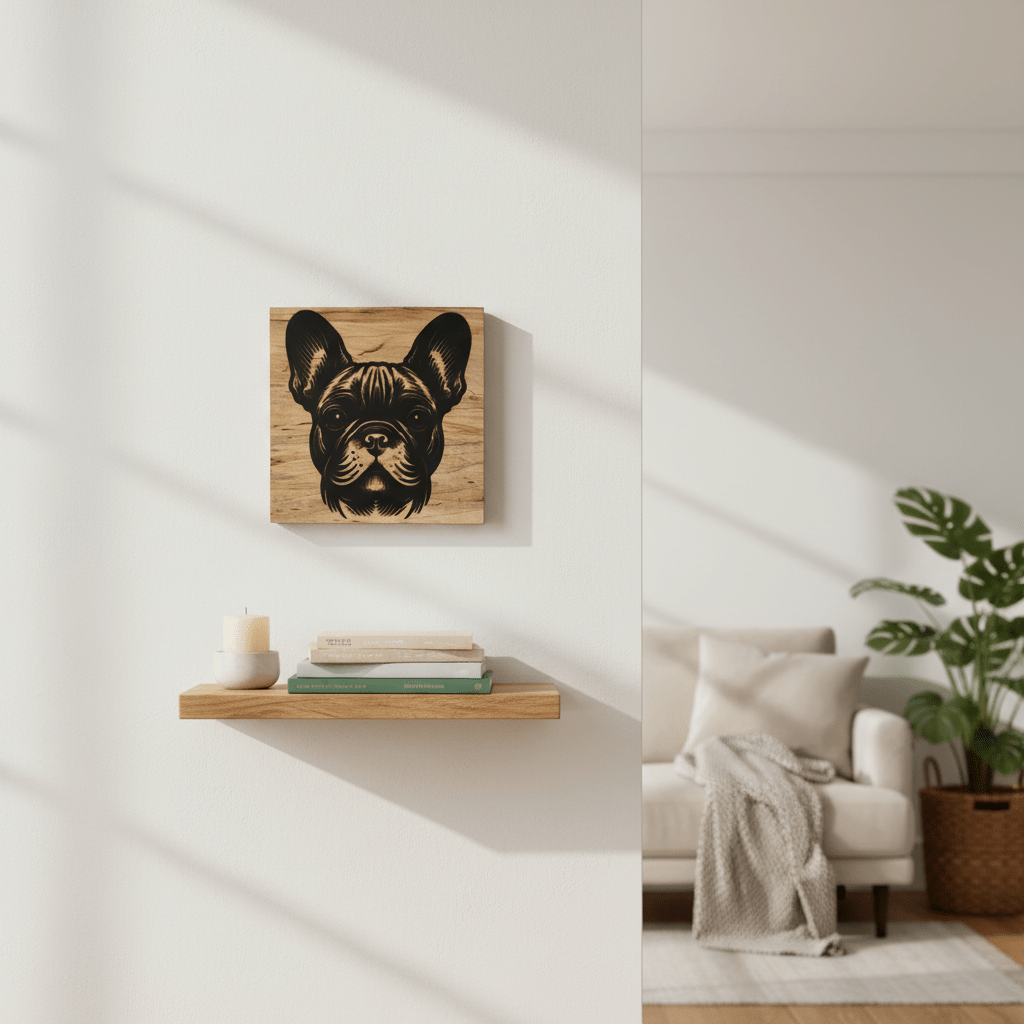 French Bull Dog Desk/Wall Art - NW Timber Studio