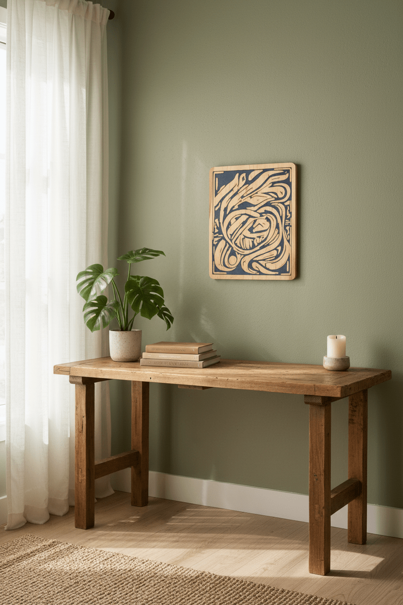 Birch & Blue Resin Wall Art - NW Timber Studio
