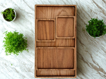 Multiple Tray Desk Organization: White Oak - NW Timber Studio