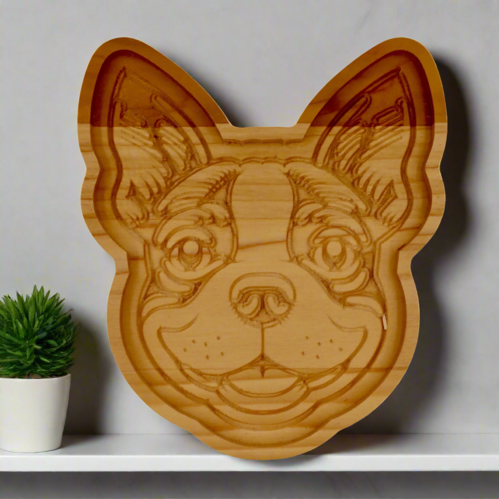 Wooden shaped like a dog&