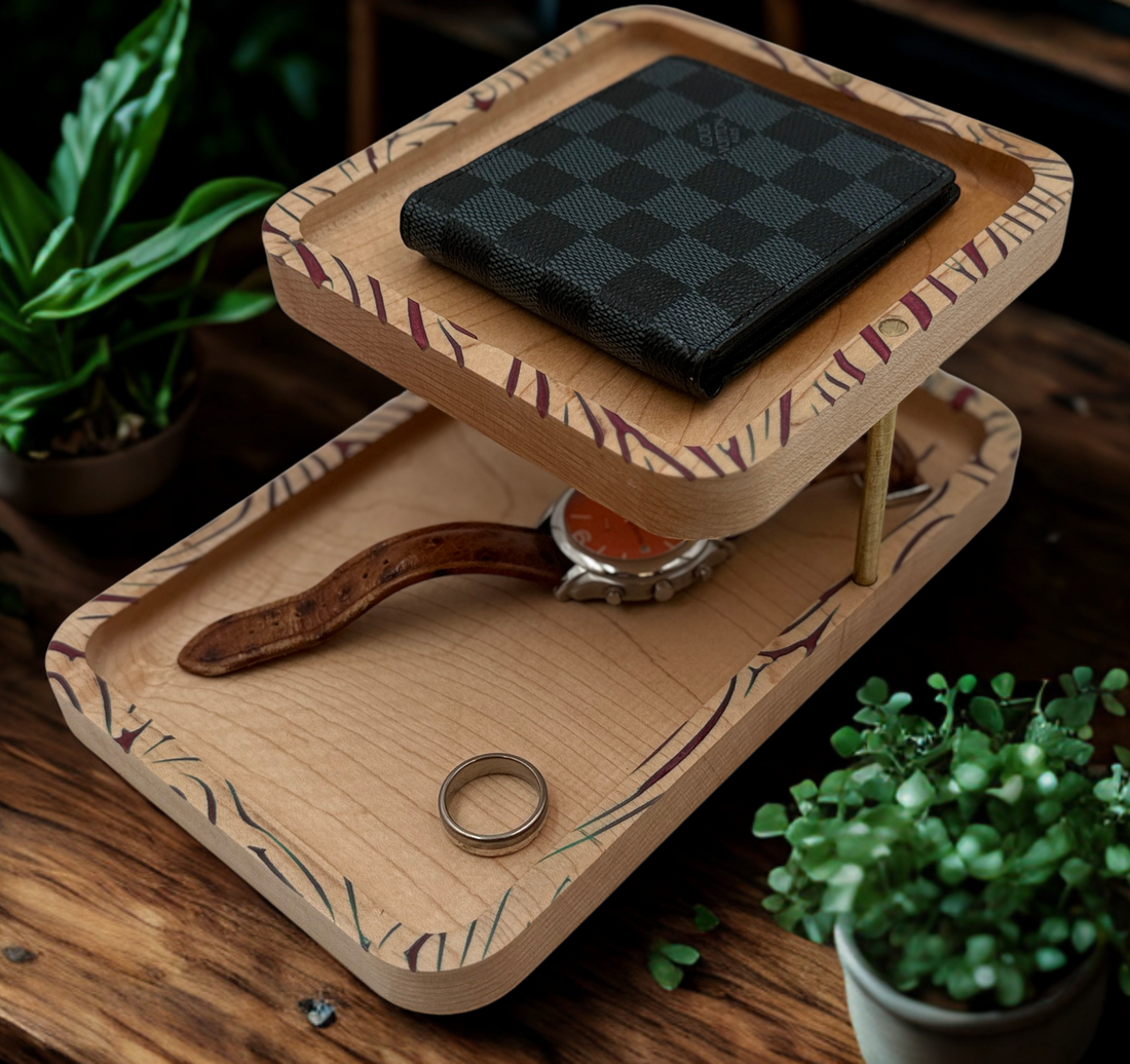 Premium Birch Wood Tiered Organizer