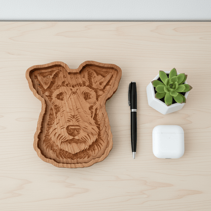 Airedale Terrier Catch-All Tray - NW Timber Studio