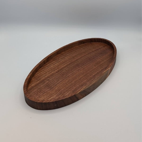 Black walnut oval Everything Tray.