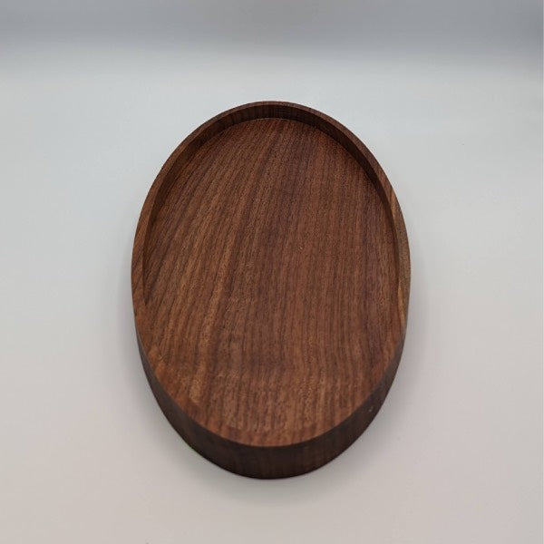 Black walnut oval Everything Tray.