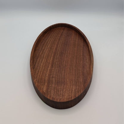 Black walnut oval Everything Tray.