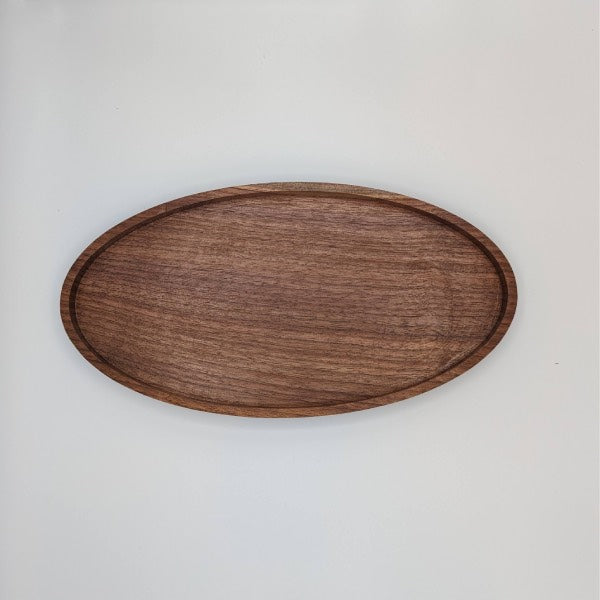 Black walnut oval Everything Tray.