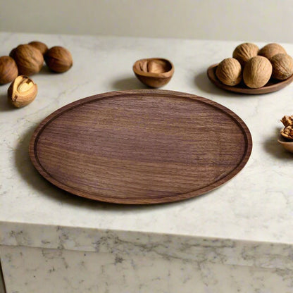 Black walnut oval Everything Tray.