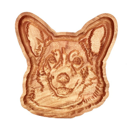 Corgi Catch=All tray Cherry wood