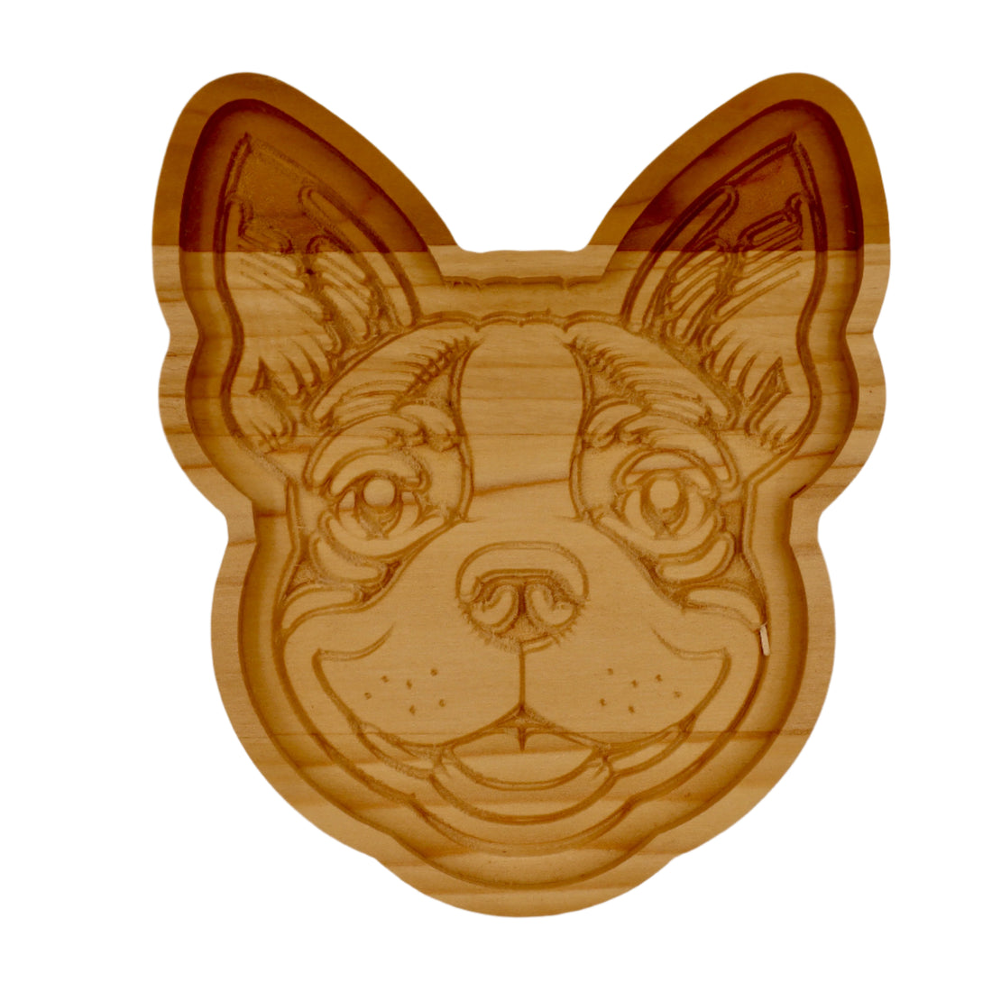 wooden catchall tray with a dog&