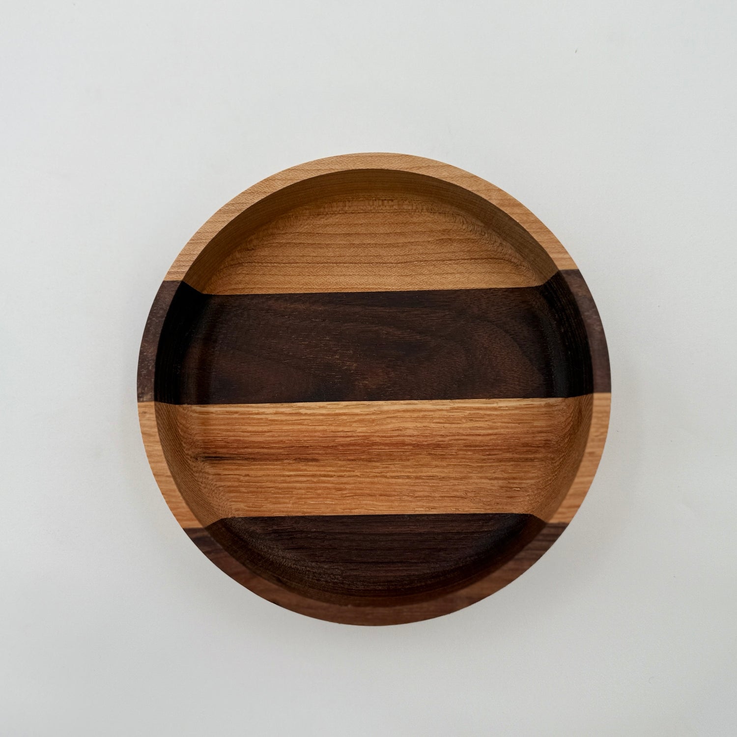 Small Round Walnut and Oak bowl - NW Timber Studio