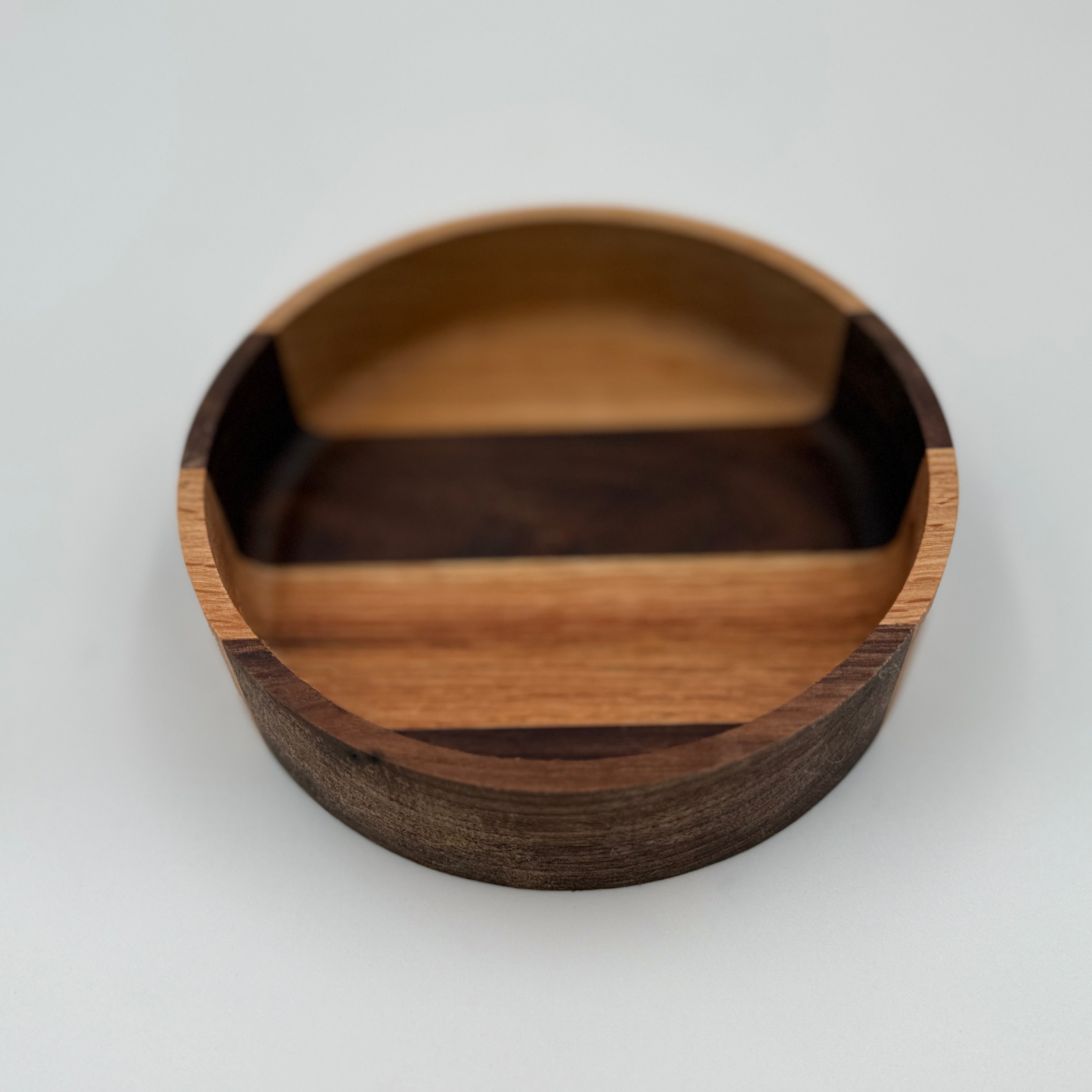 Small Round Walnut and Oak bowl - NW Timber Studio