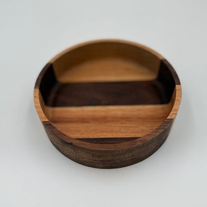 Small Round Walnut and Oak bowl - NW Timber Studio