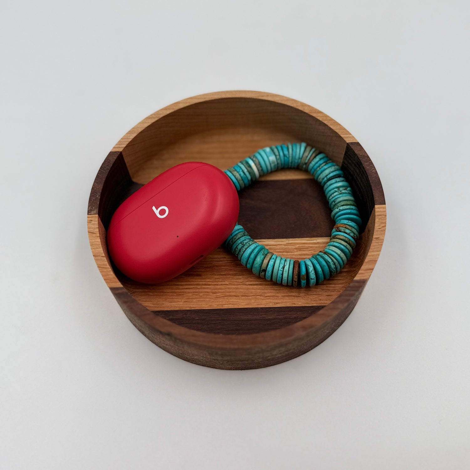 Small Round Walnut and Oak bowl - NW Timber Studio
