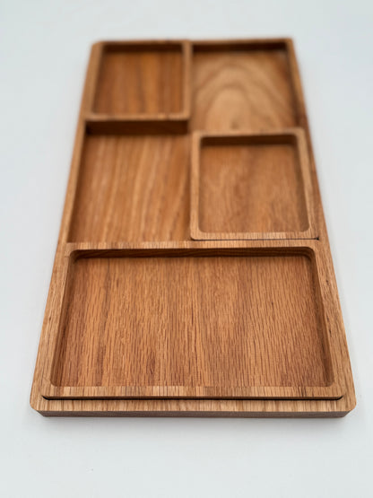 Multiple Tray Desk Organization: White Oak - NW Timber Studio
