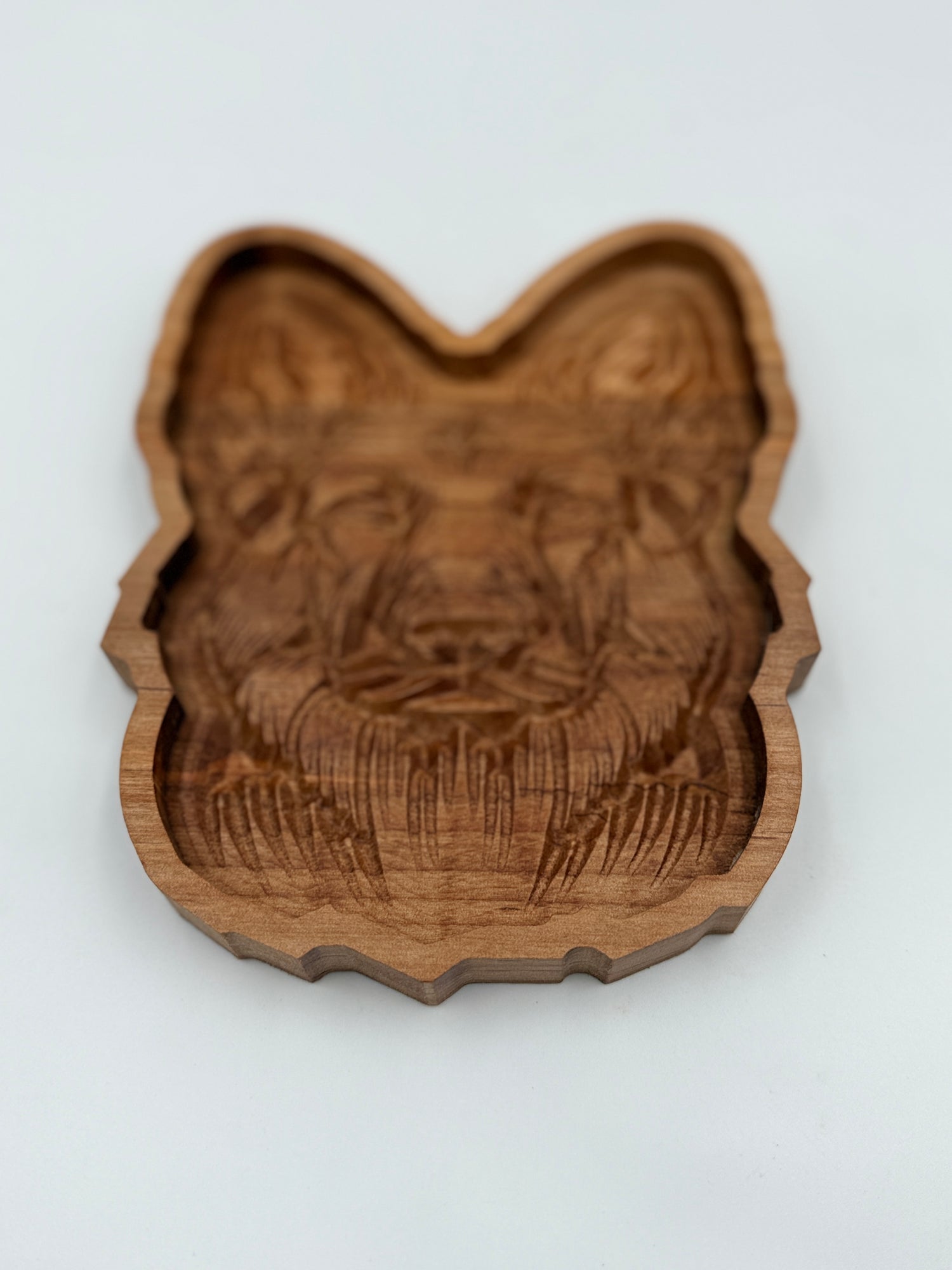 German Shepherd Catch-All Tray | Solid Cherry Wood
