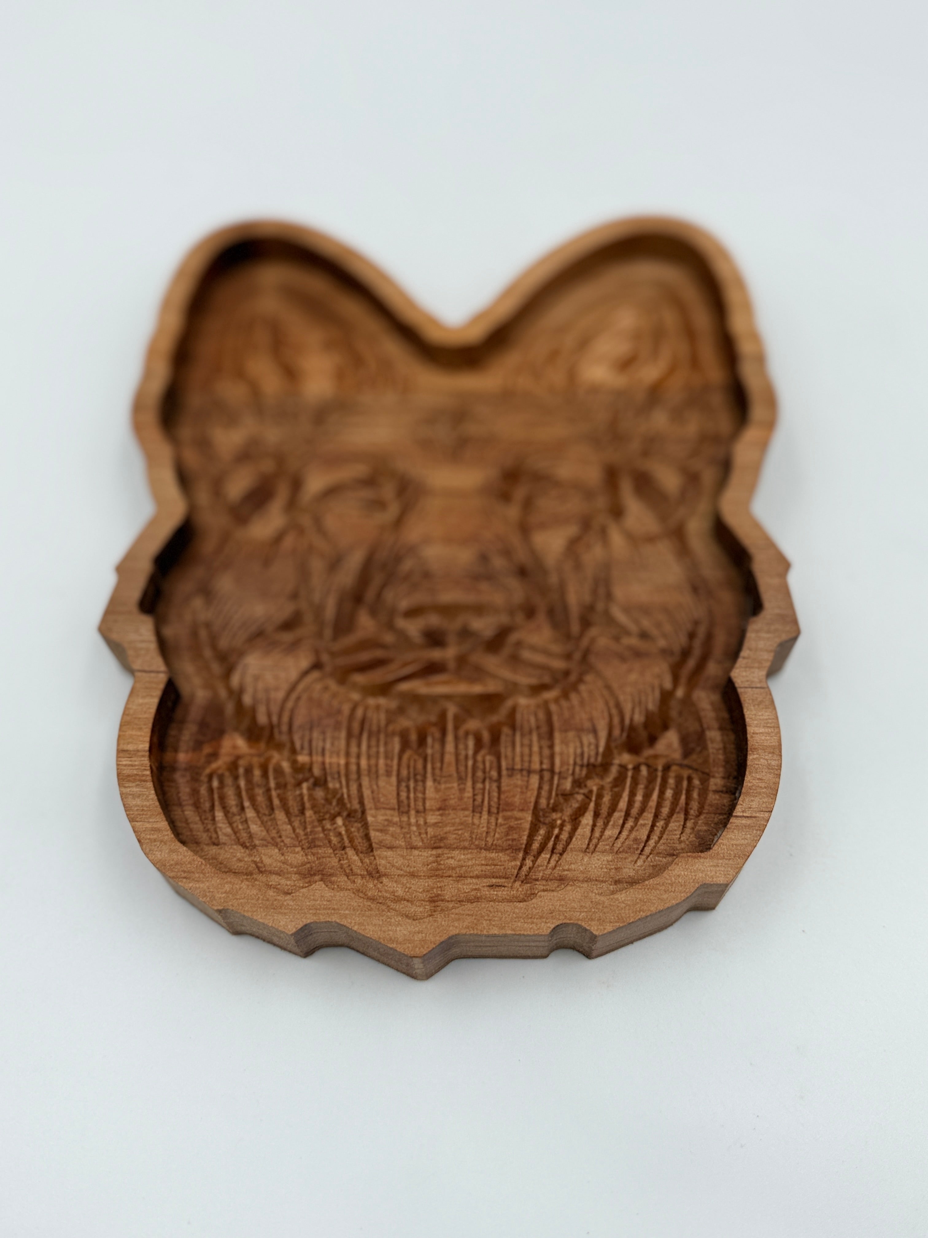 German Shepherd Catch-All Tray | Solid Cherry Wood
