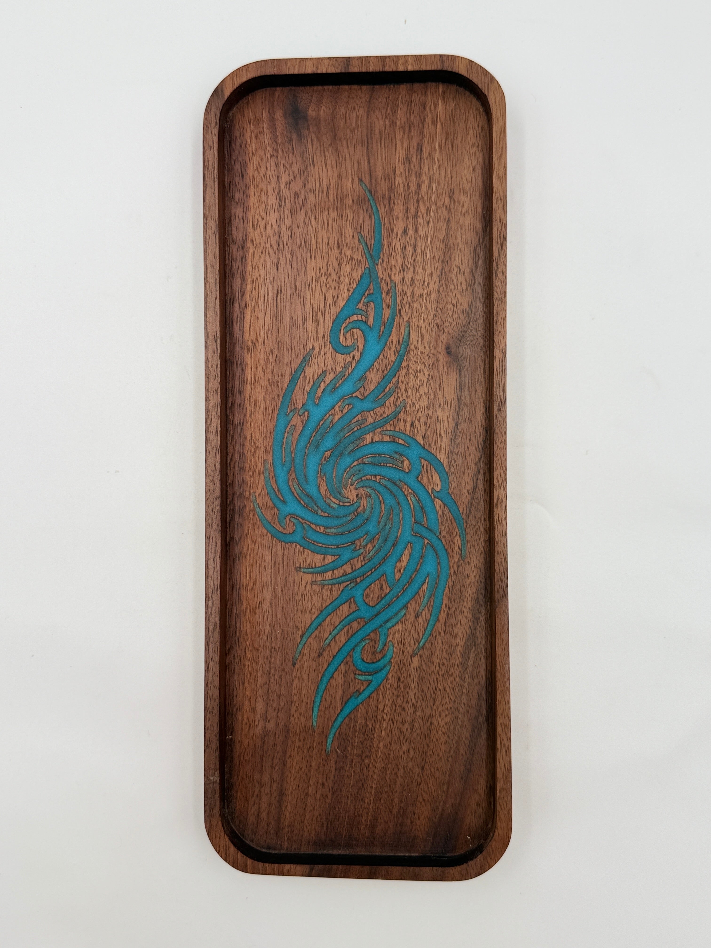 Black Walnut &amp; Turquoise Resin Catch-All Tray