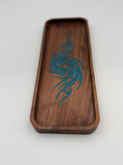 Black Walnut &amp; Turquoise Resin Catch-All Tray