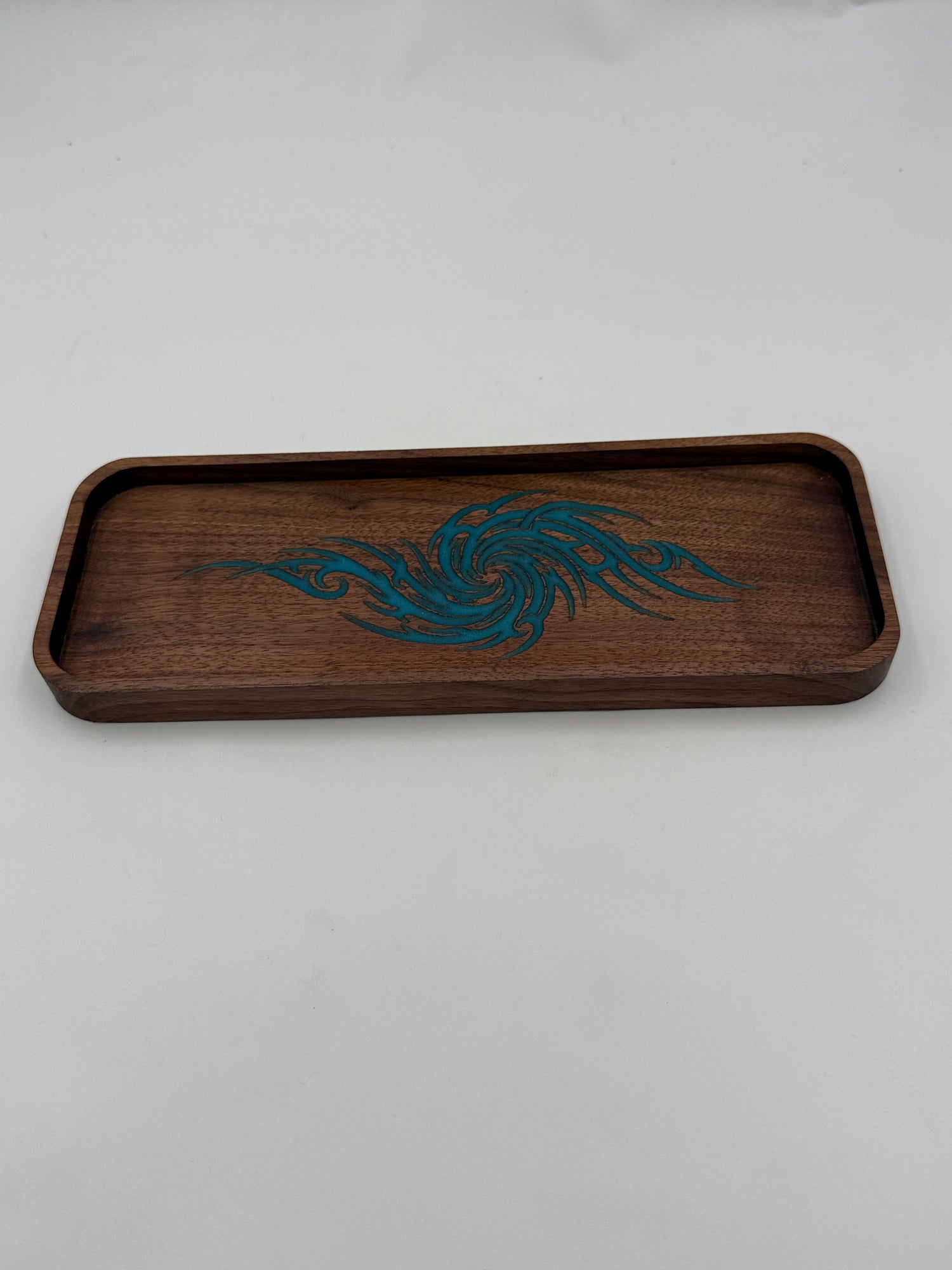 Black Walnut &amp; Turquoise Resin Catch-All Tray