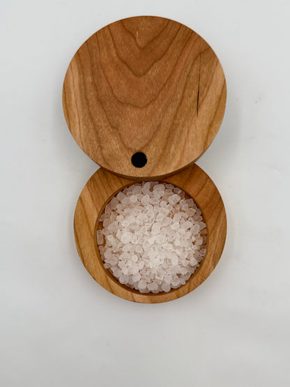 Cherry Wood Salt Holder with Black Walnut Pin