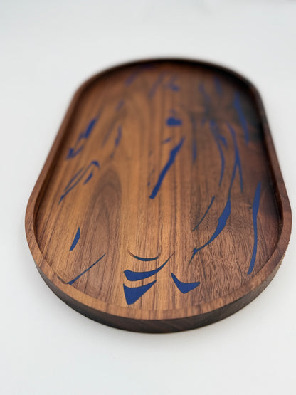 Black Walnut &amp; Blue Resin Catch-All Tray