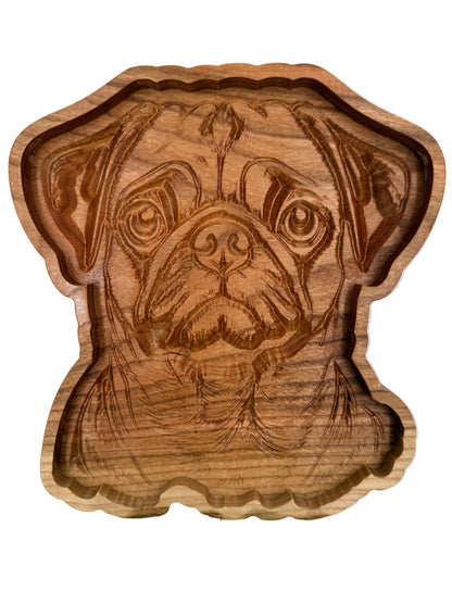 Pug Catch-All Tray solid cherry wood - NW Timber Studio