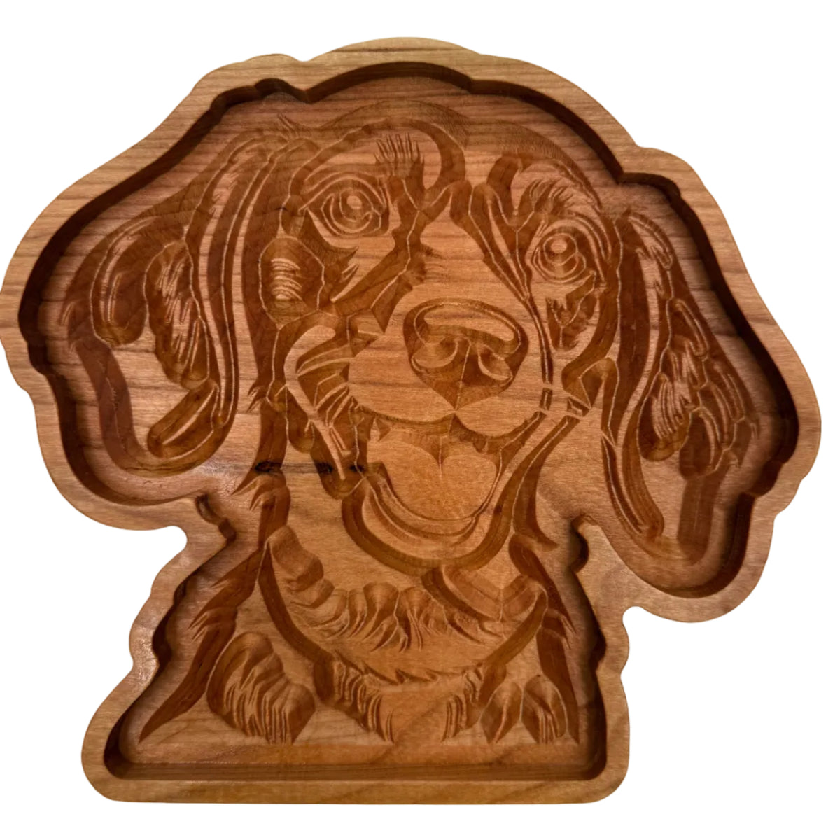 Solid Cherry Wood Dachshund Catch-All Tray - NW Timber Studio