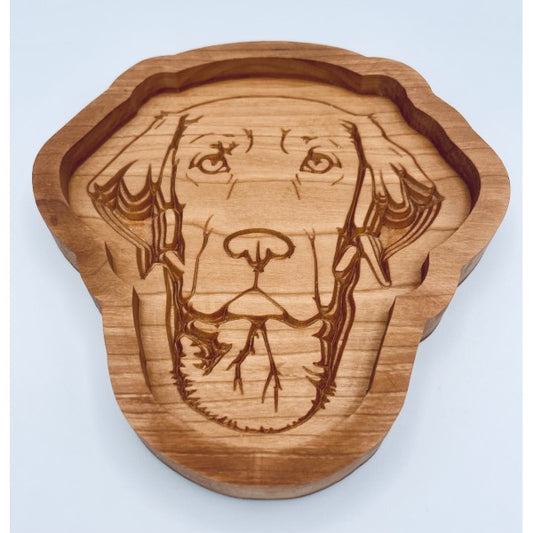 Black Lab Catch All Tray in Cherry wood