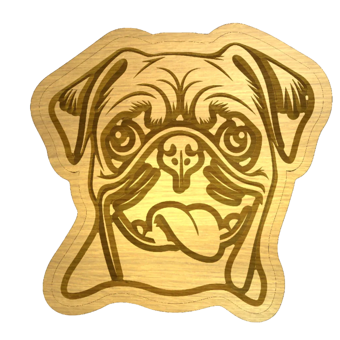 Pug Catch-All Tray — Tongue Out