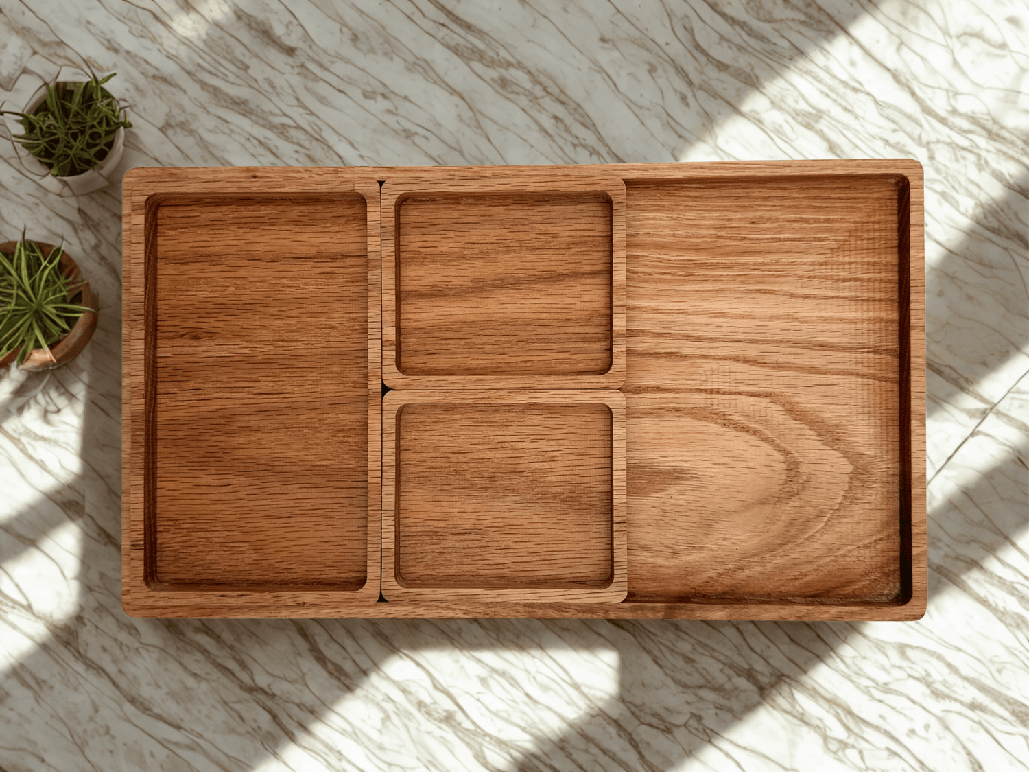 Multiple Tray Desk Organization: White Oak - NW Timber Studio