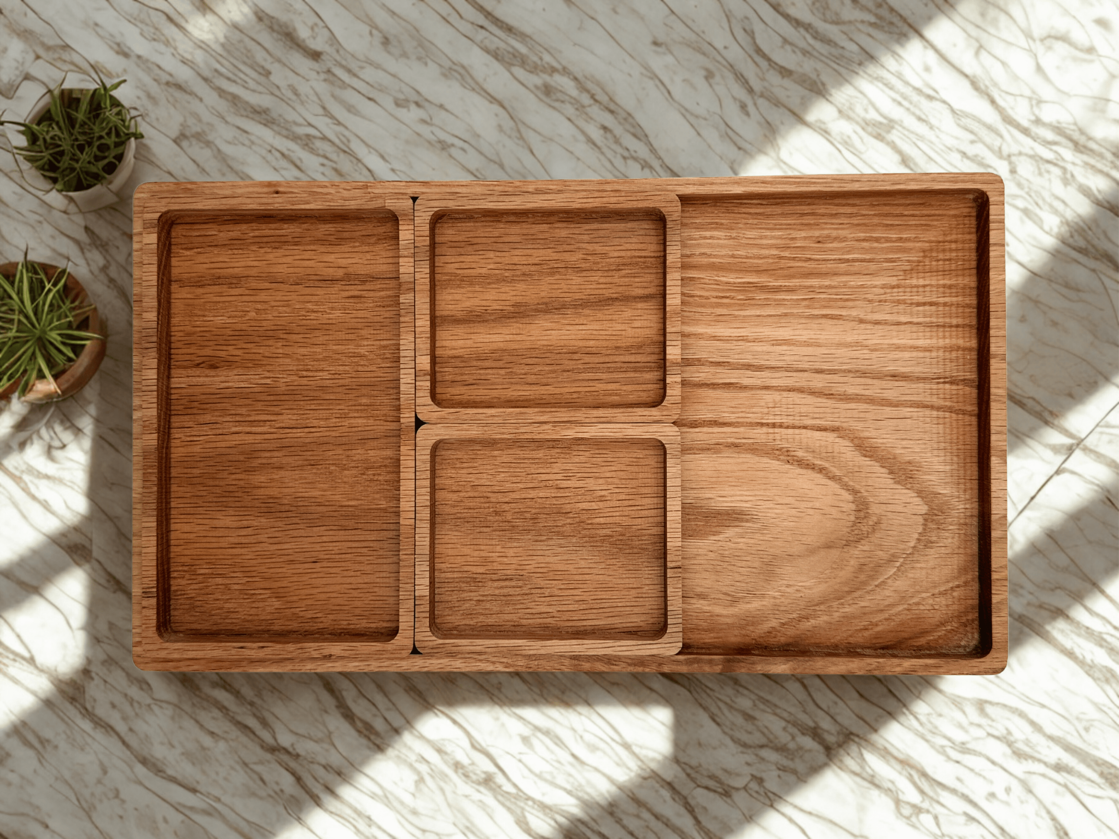 Multiple Tray Desk Organization: White Oak - NW Timber Studio