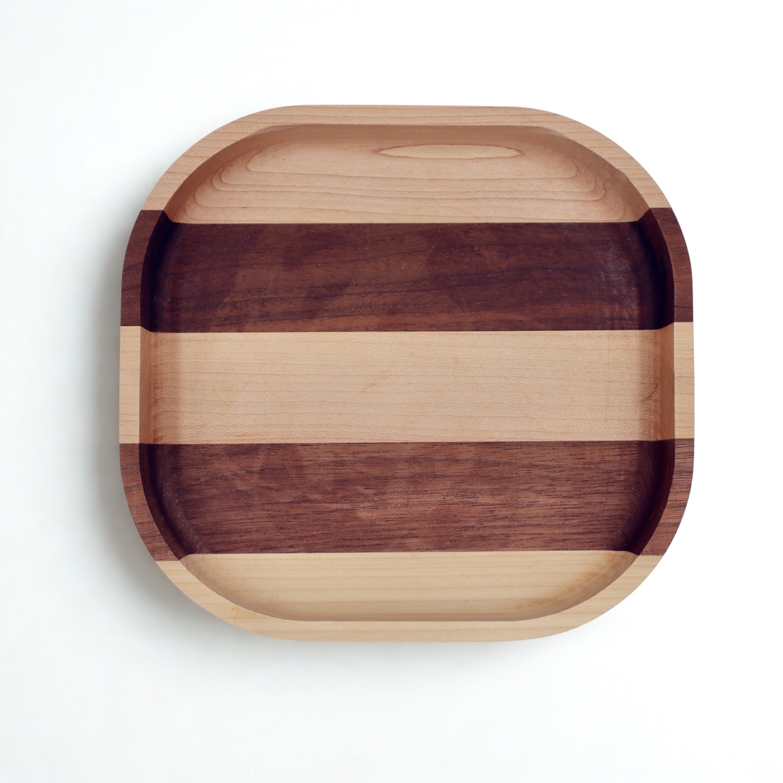 Black walnut and poplar striped bowl