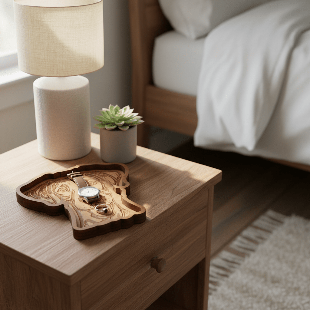 Great Dane Catch-All Tray Cherry Wood v2 - NW Timber Studio