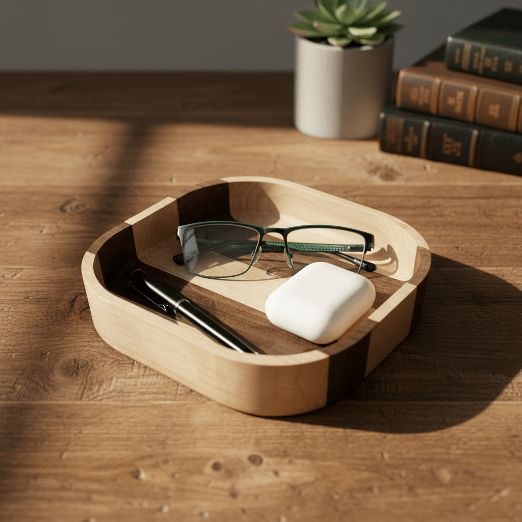 Black Walnut and Birch Bowl - NW Timber Studio