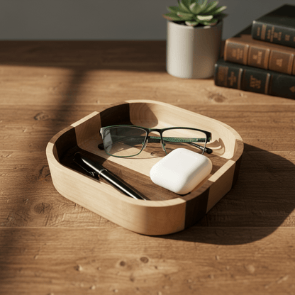 Black Walnut and Birch Bowl - NW Timber Studio