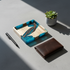 Mosaic Collection Current square tray on concrete desk with black pen, succulent and leather wallet