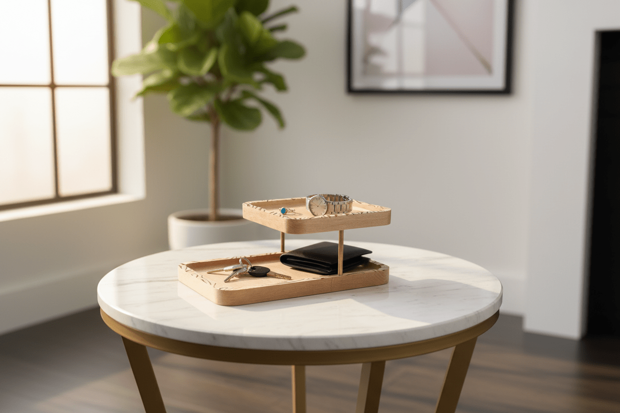 Premium Birch Wood Tiered Organizer - NW Timber Studio