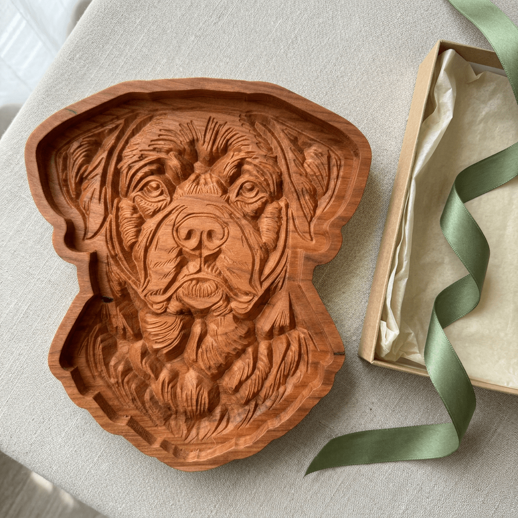 Rottweiler Catch-All Tray Cherry Wood - NW Timber Studio