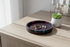 Black walnut purple swirl tray on a vanity with rings, earrings and succulent